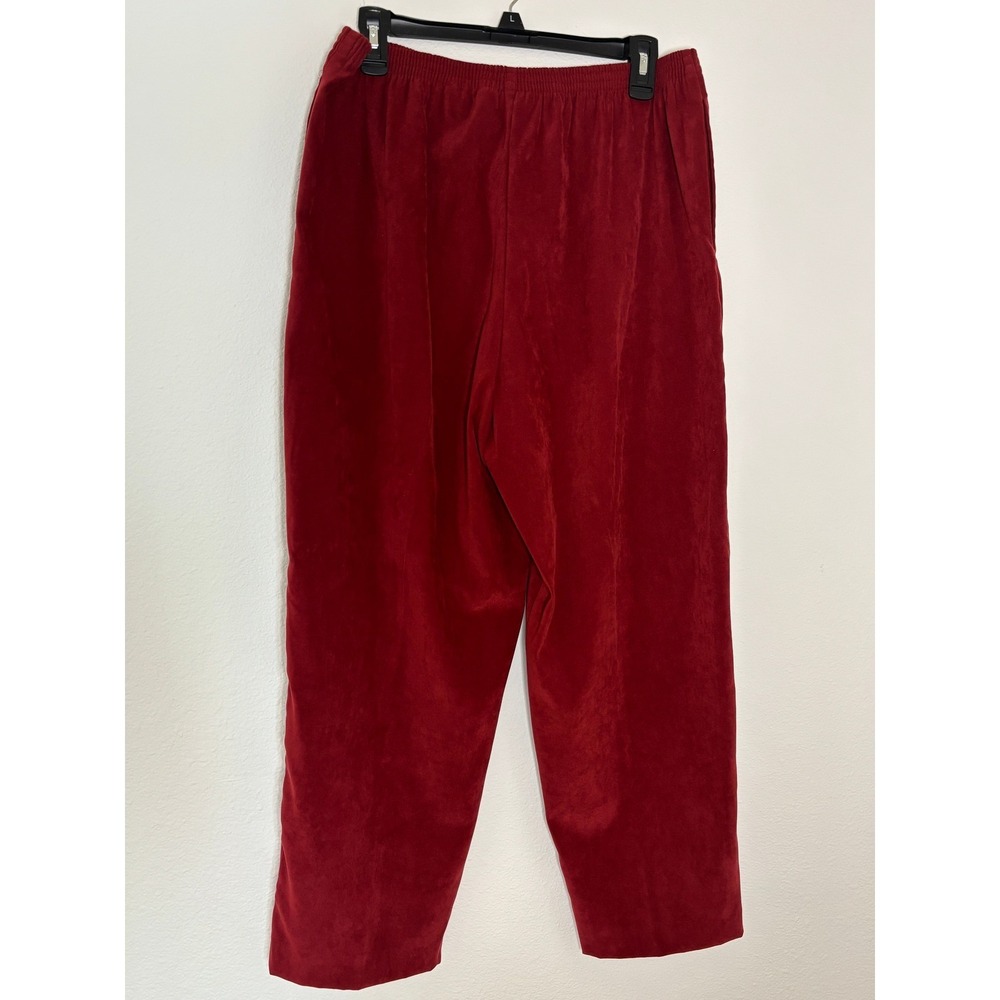 Joanna Vintage Red Stretch Elastic‎ Waist Straight Leg Pants Womens Large